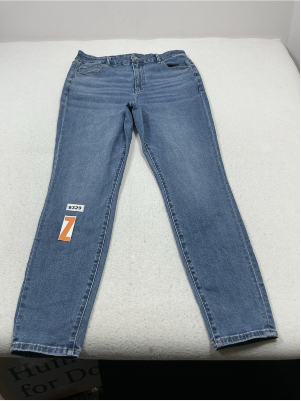 Womans Excellent American Eagle BFF Jegging Stretch Blue Jeans Large Waist 33 In